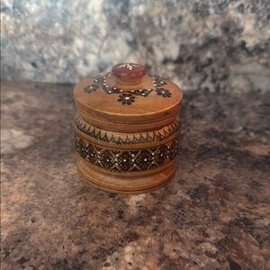 Handcrafted Wooden Jewelry Organizer with Floral Design